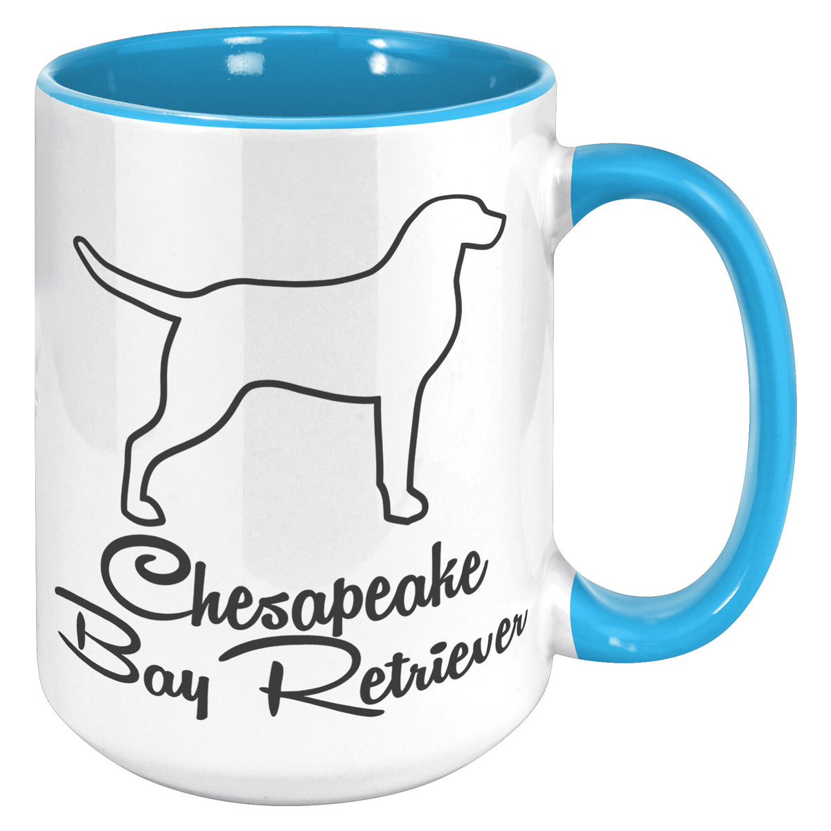 Chesapeake Bay Retriever Dog Outlined Silhouette 15oz Accent Mug