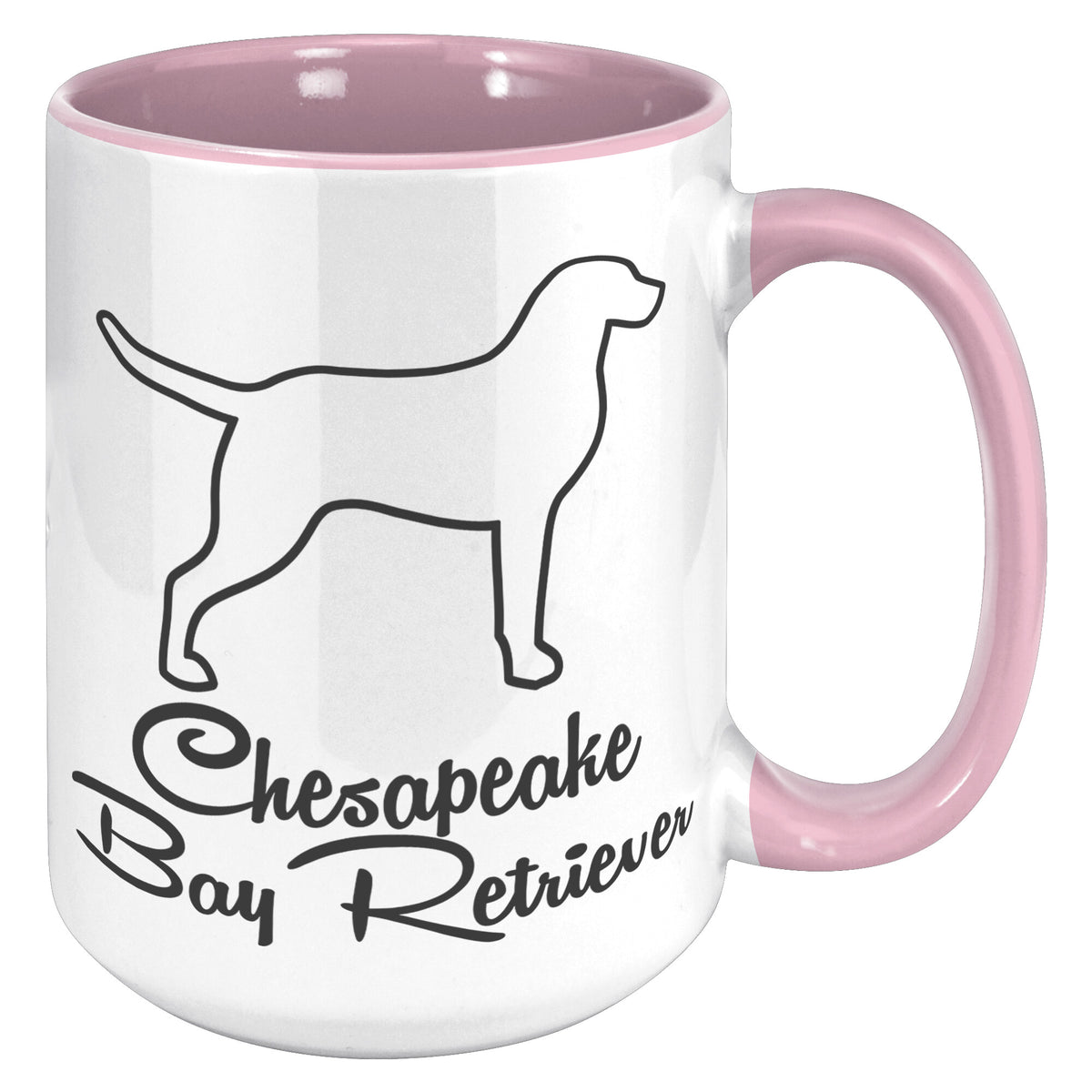 Chesapeake Bay Retriever Dog Outlined Silhouette 15oz Accent Mug
