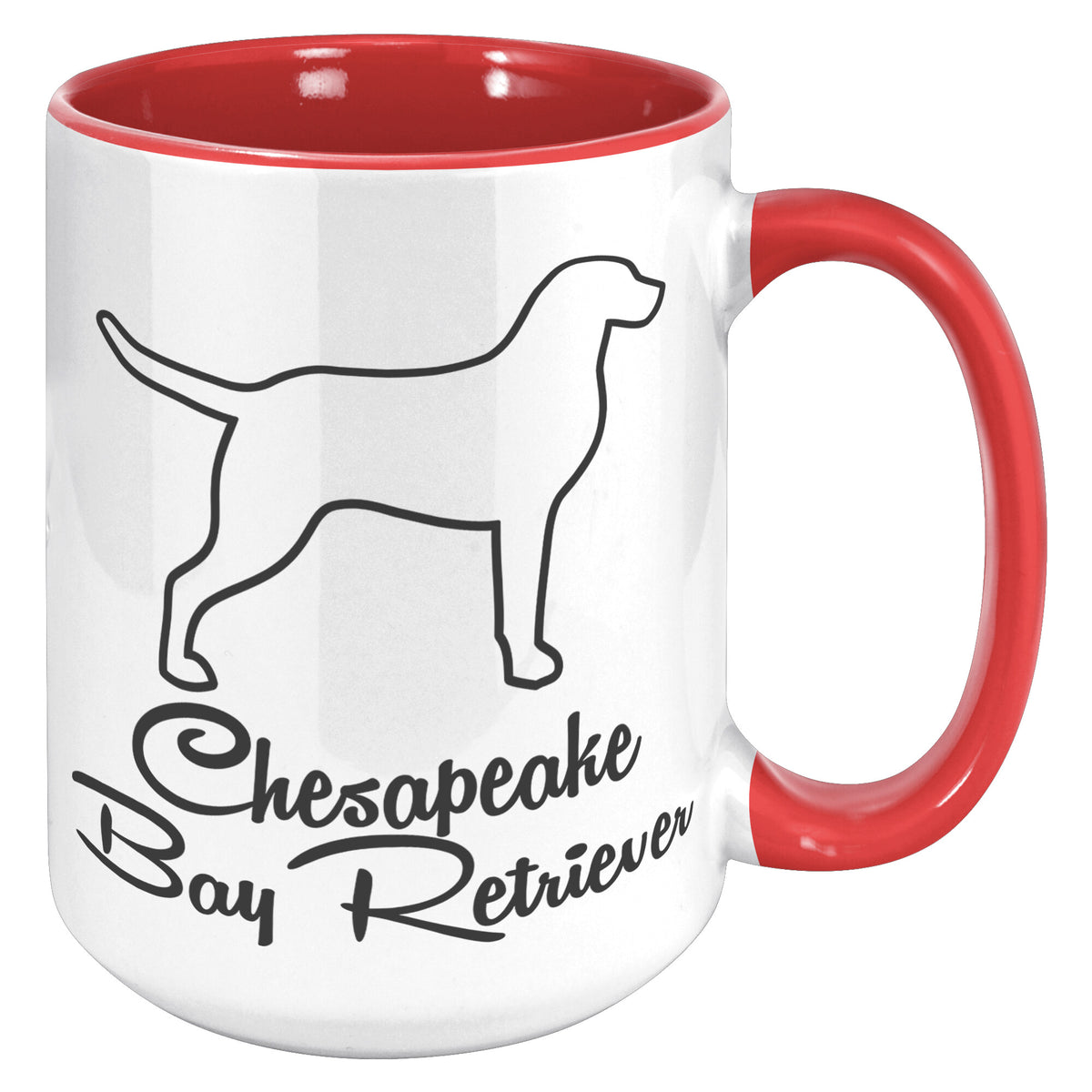 Chesapeake Bay Retriever Dog Outlined Silhouette 15oz Accent Mug