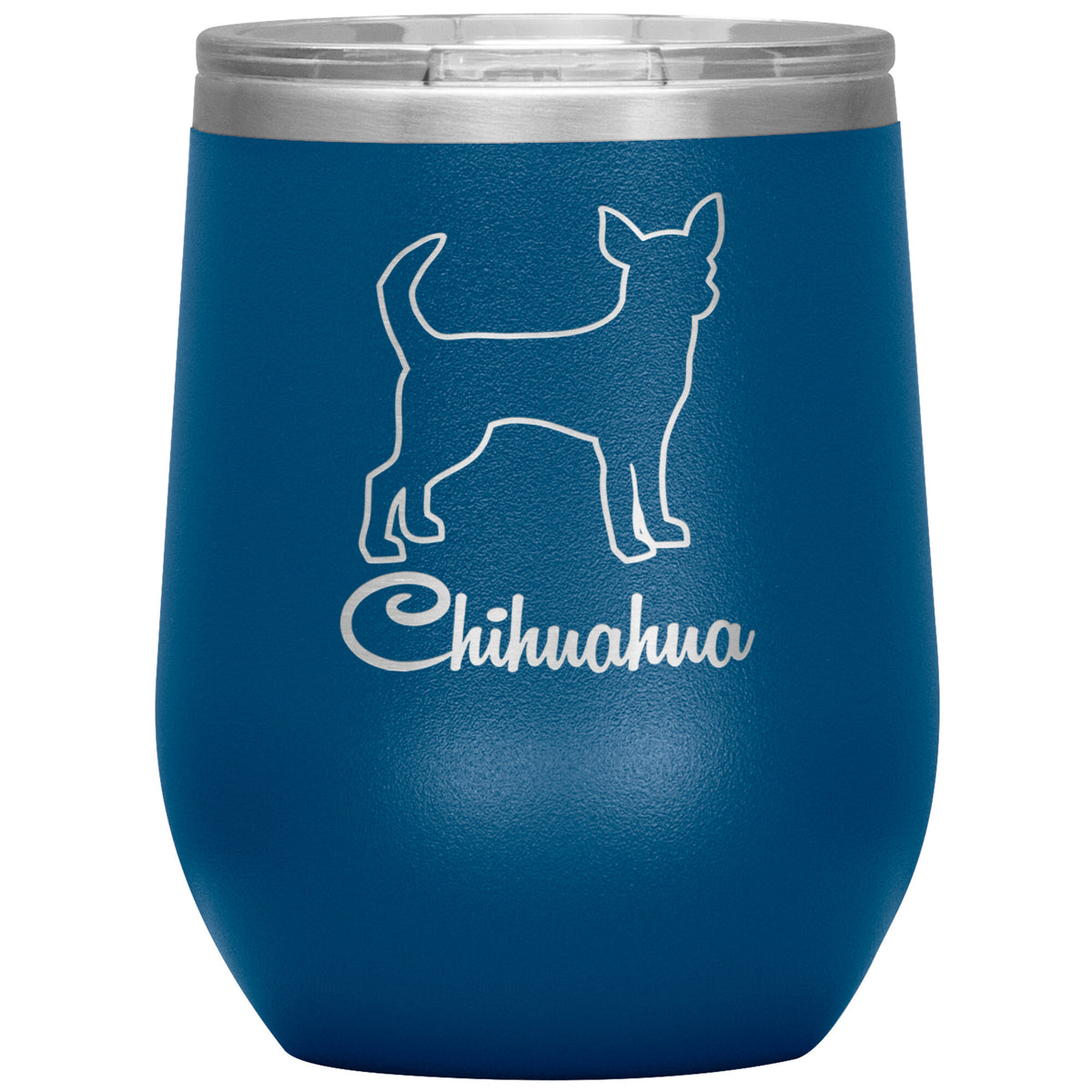 Chihuahua Dog Outlined Silhouette 12oz Wine Insulated Tumbler