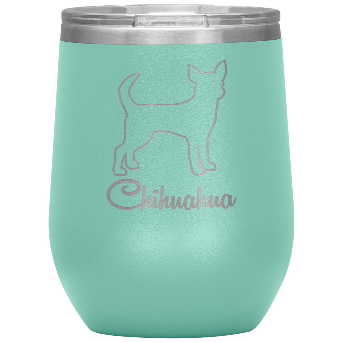 Chihuahua Dog Outlined Silhouette 12oz Wine Insulated Tumbler