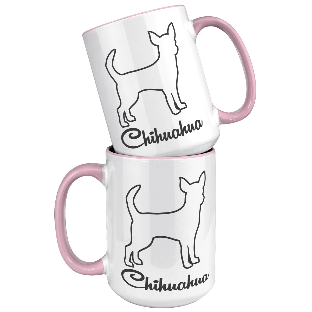 Chihuahua Dog Outlined Silhouette 15oz Accent Mug