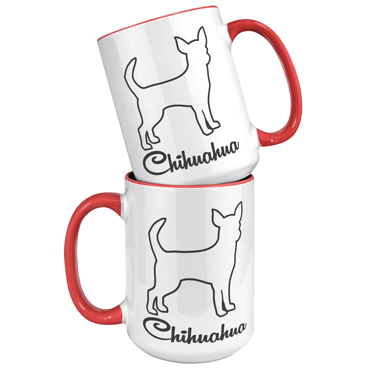 Chihuahua Dog Outlined Silhouette 15oz Accent Mug