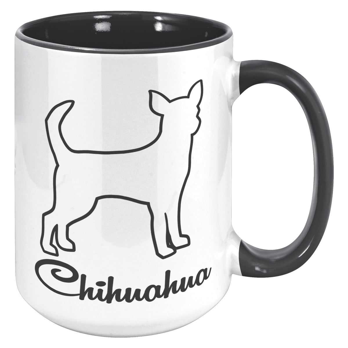Chihuahua Dog Outlined Silhouette 15oz Accent Mug