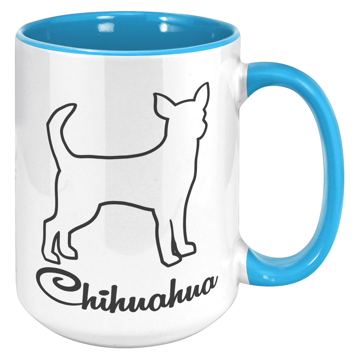 Chihuahua Dog Outlined Silhouette 15oz Accent Mug