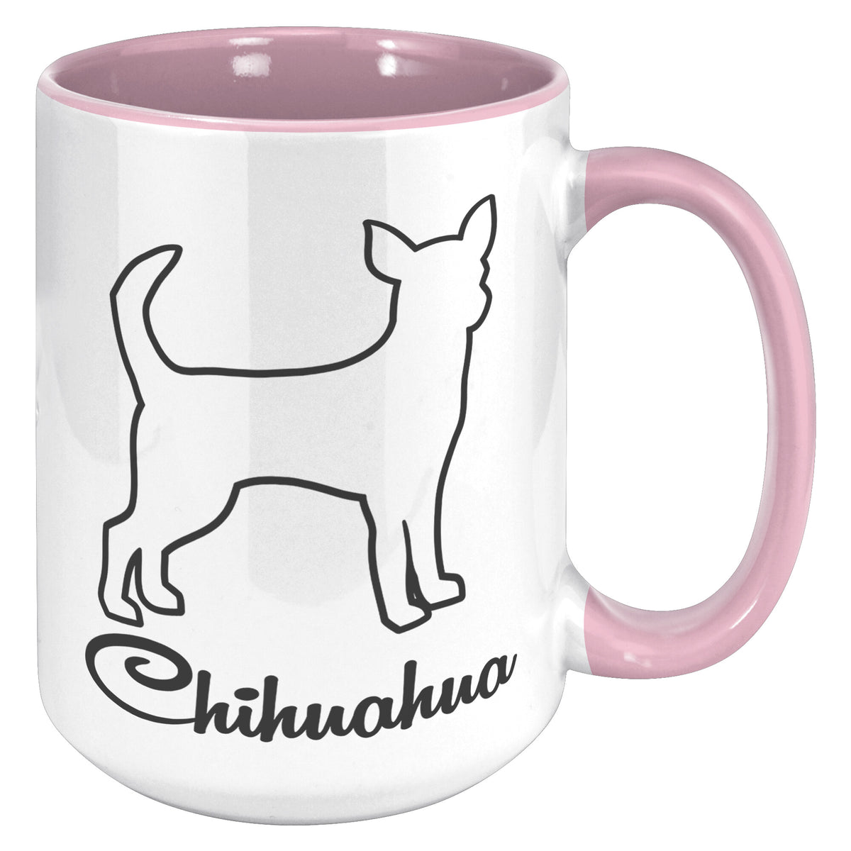Chihuahua Dog Outlined Silhouette 15oz Accent Mug