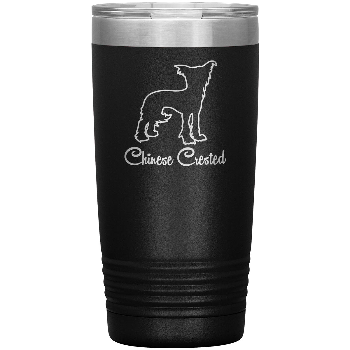 Chinese Crested Dog Outlined Silhouette 20oz Insulated Tumbler