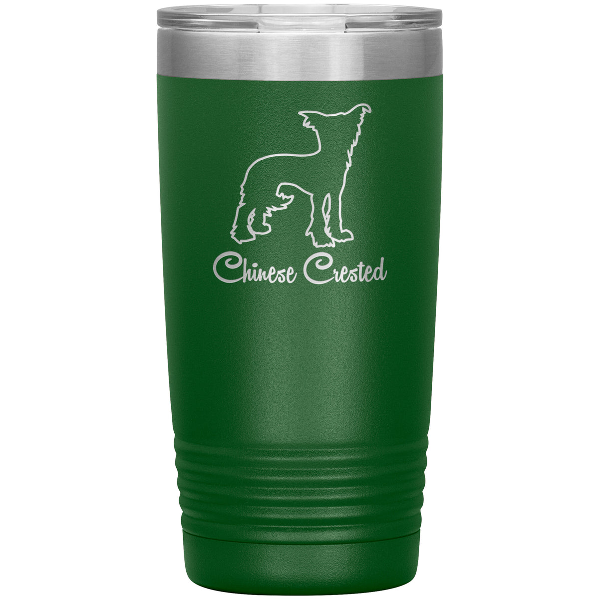 Chinese Crested Dog Outlined Silhouette 20oz Insulated Tumbler
