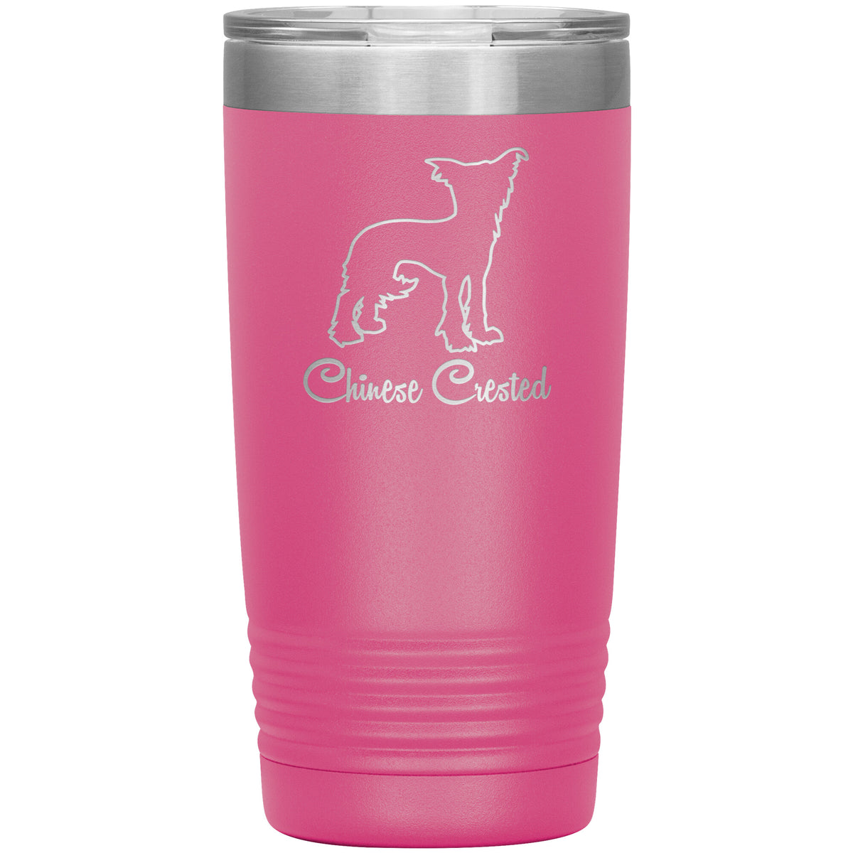 Chinese Crested Dog Outlined Silhouette 20oz Insulated Tumbler