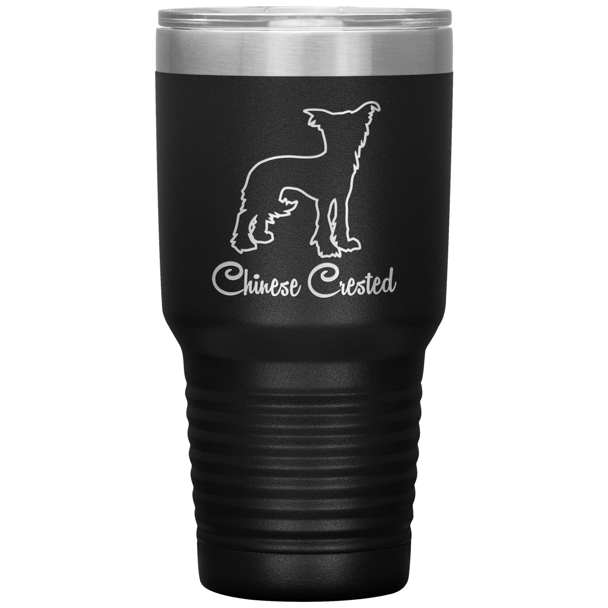 Chinese Crested Dog Outlined Silhouette 30oz Insulated Tumbler