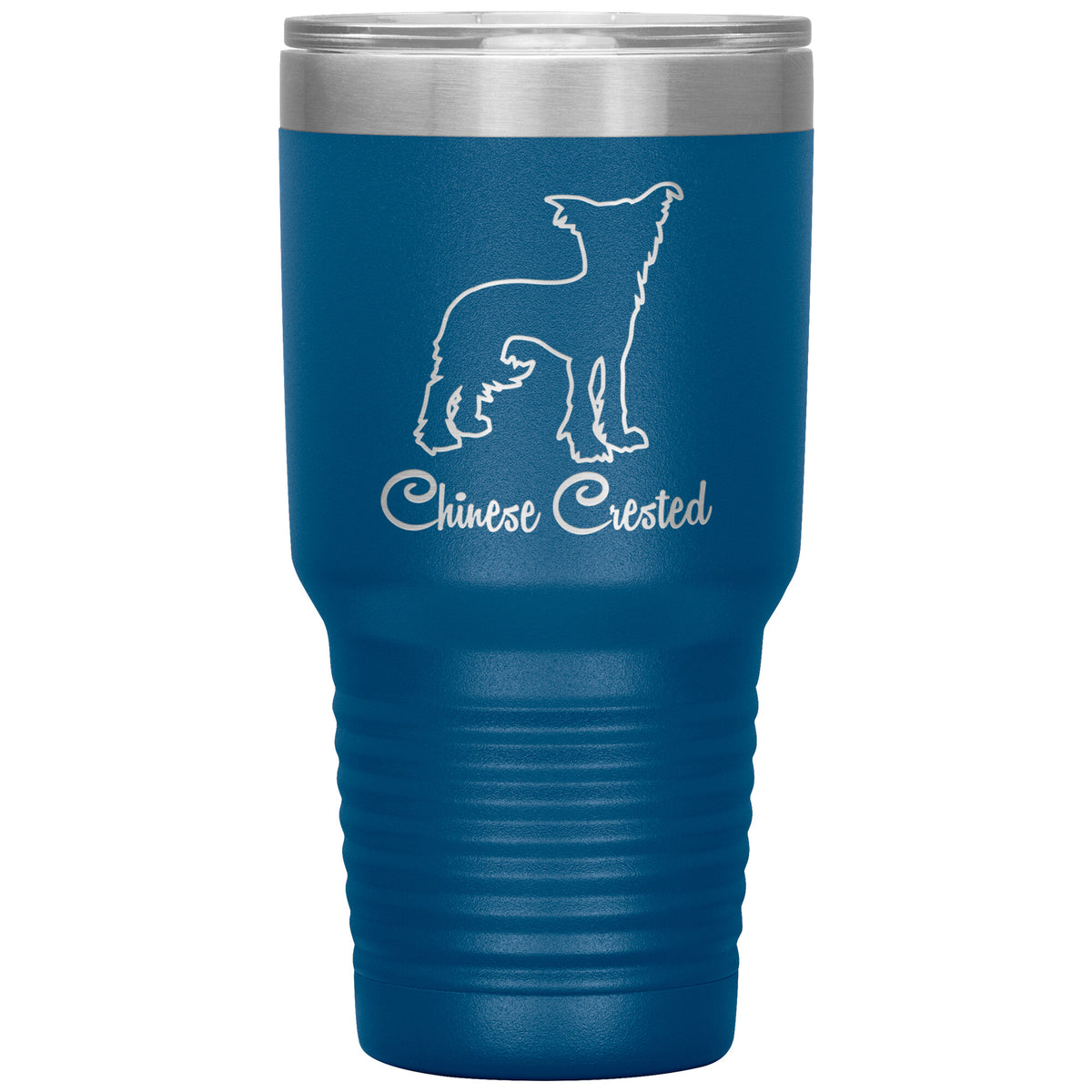 Chinese Crested Dog Outlined Silhouette 30oz Insulated Tumbler