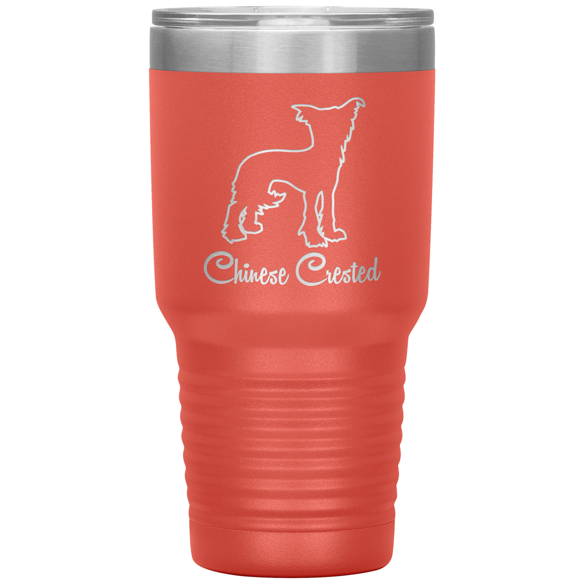 Chinese Crested Dog Outlined Silhouette 30oz Insulated Tumbler