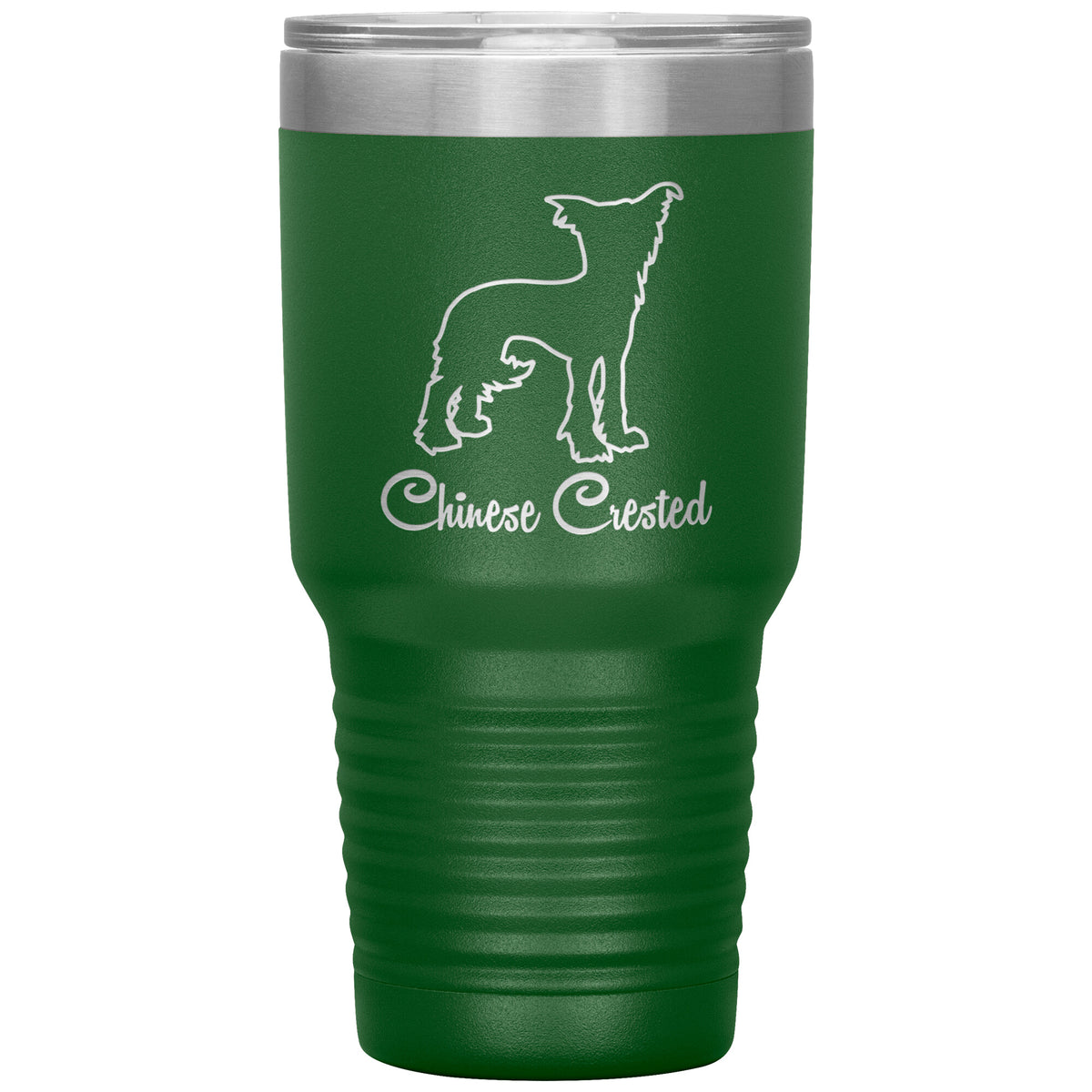 Chinese Crested Dog Outlined Silhouette 30oz Insulated Tumbler