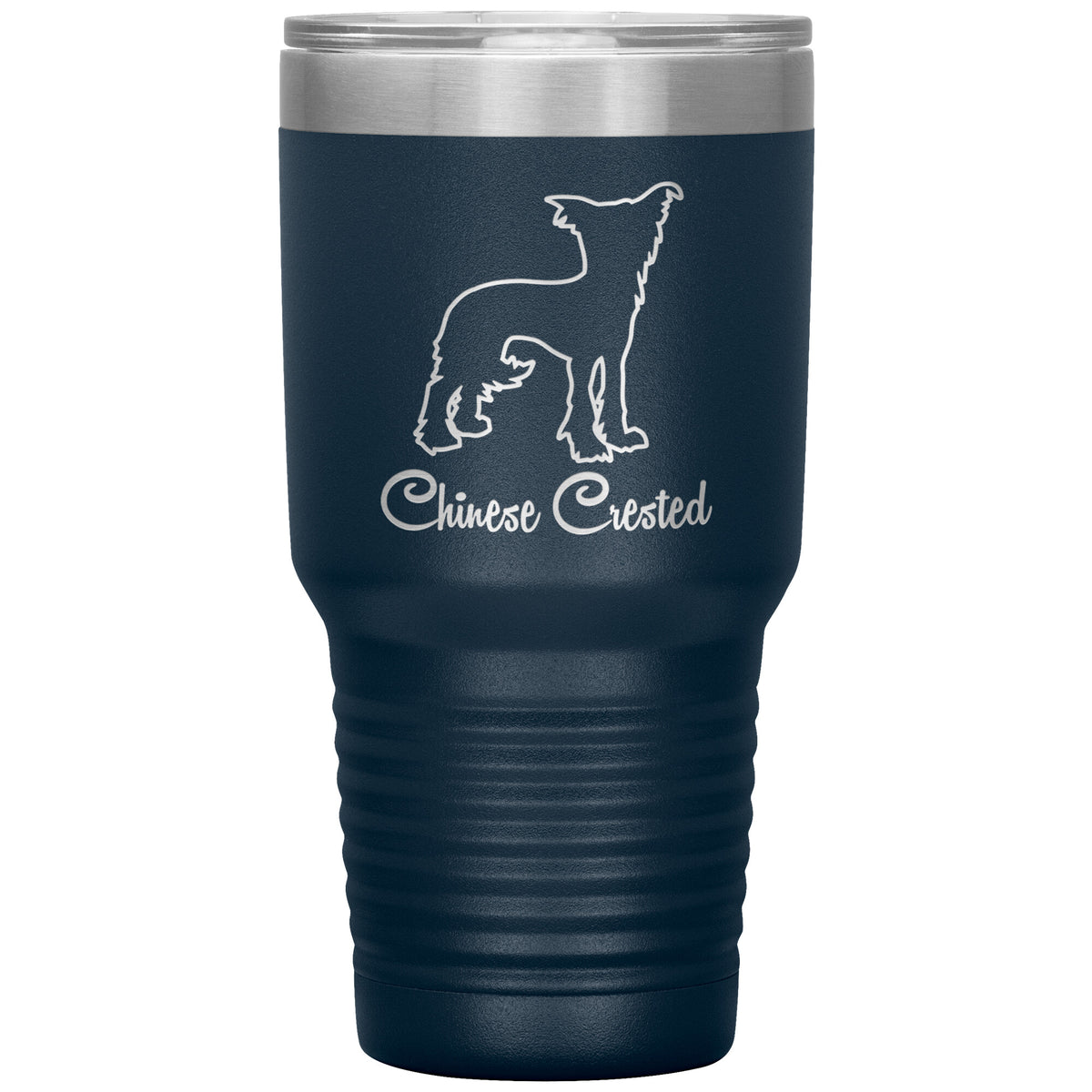 Chinese Crested Dog Outlined Silhouette 30oz Insulated Tumbler