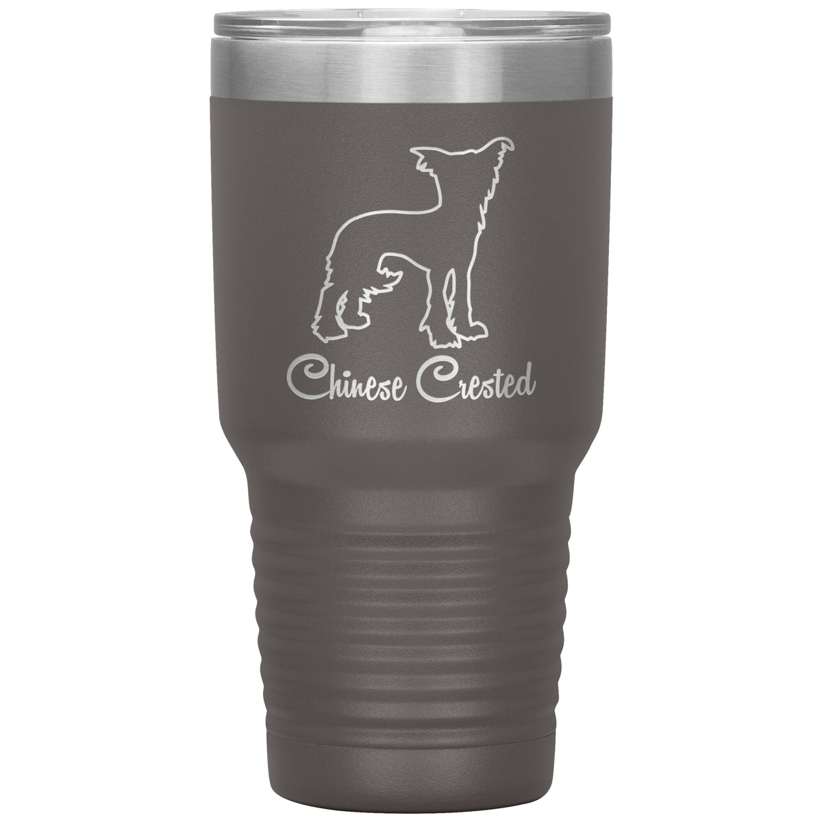 Chinese Crested Dog Outlined Silhouette 30oz Insulated Tumbler