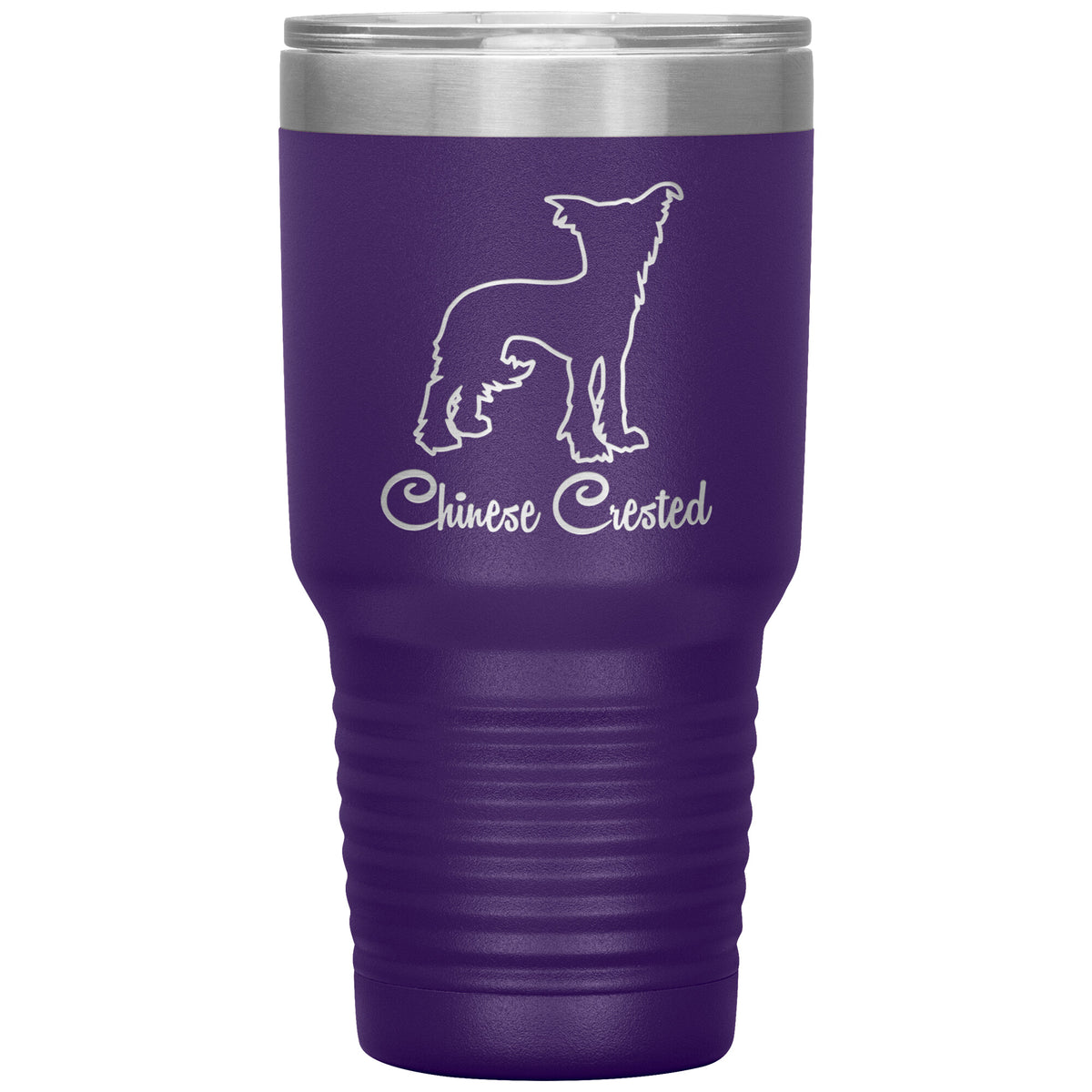 Chinese Crested Dog Outlined Silhouette 30oz Insulated Tumbler