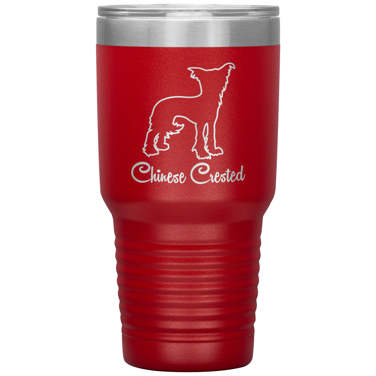 Chinese Crested Dog Outlined Silhouette 30oz Insulated Tumbler