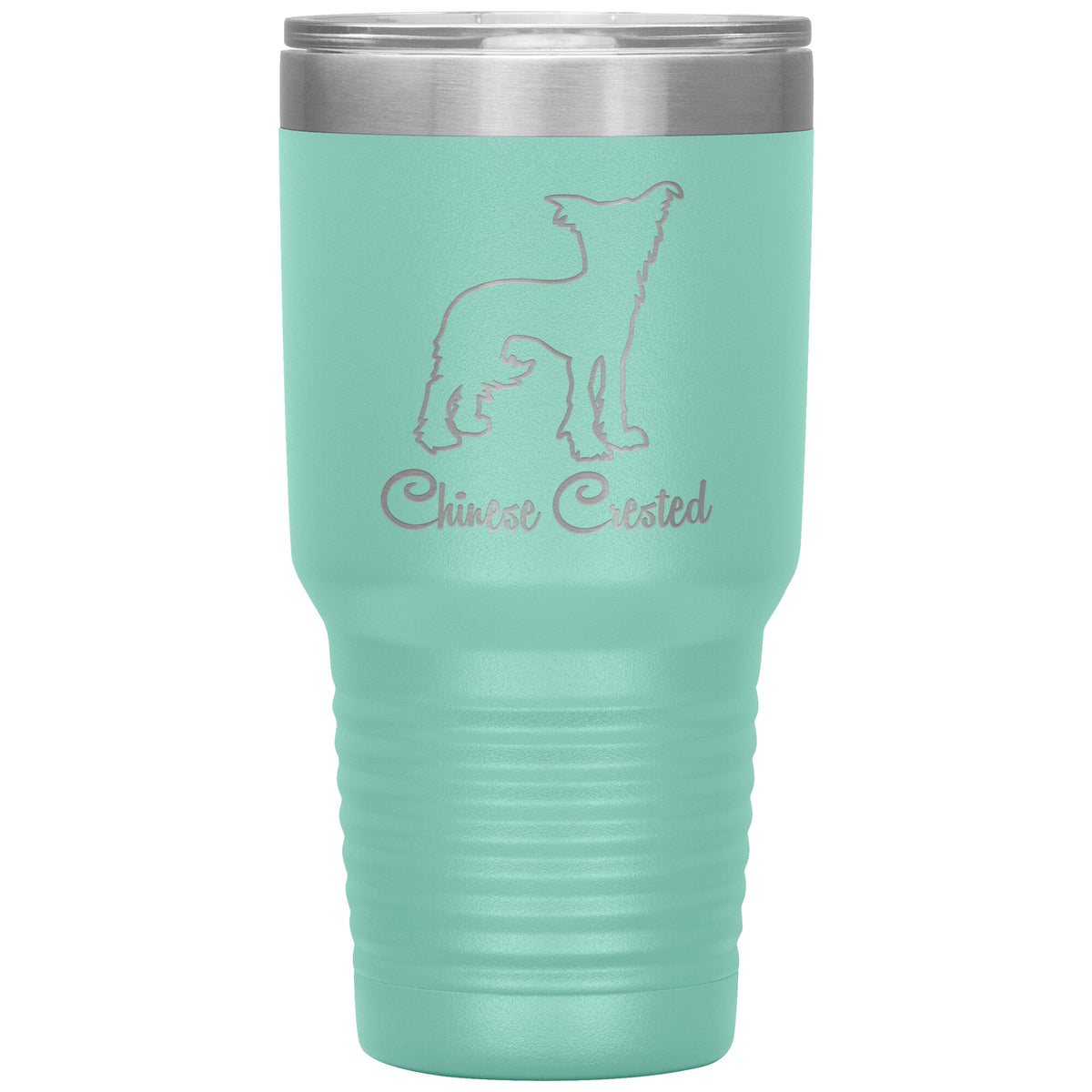 Chinese Crested Dog Outlined Silhouette 30oz Insulated Tumbler