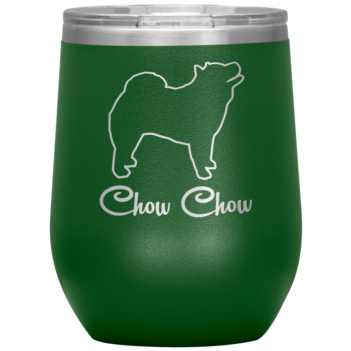Chow Chow Dog Outlined Silhouette 12oz Wine Insulated Tumbler