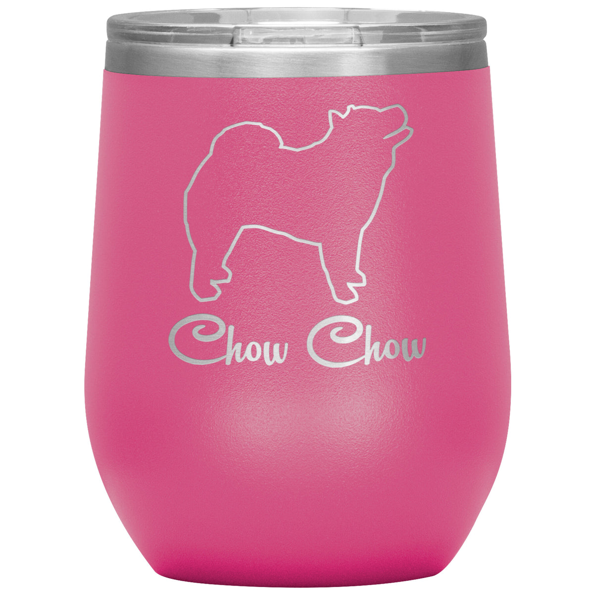 Chow Chow Dog Outlined Silhouette 12oz Wine Insulated Tumbler