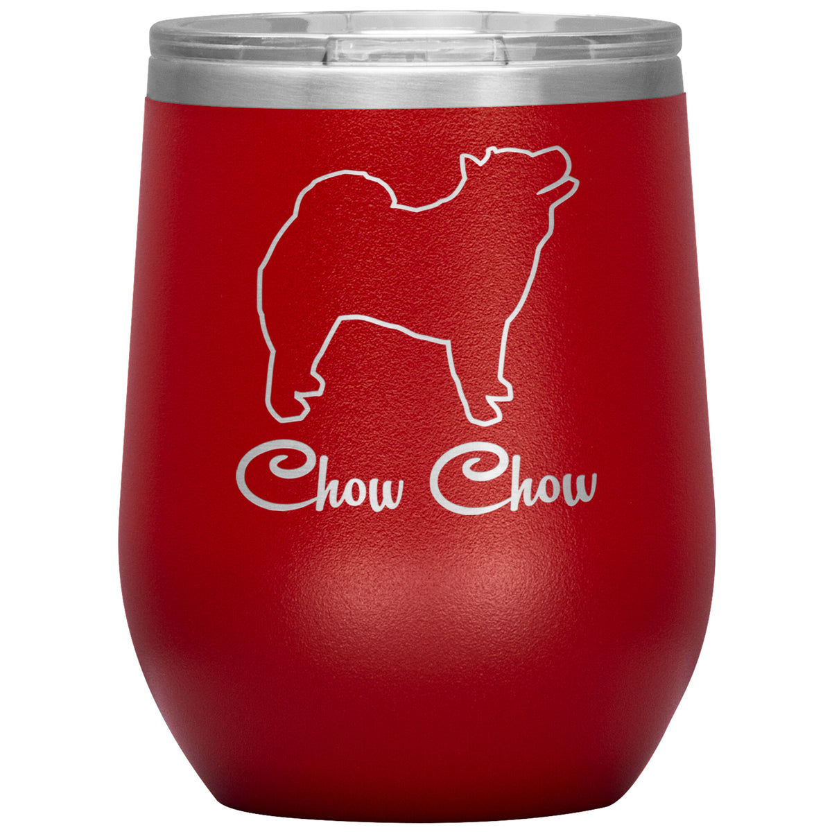 Chow Chow Dog Outlined Silhouette 12oz Wine Insulated Tumbler