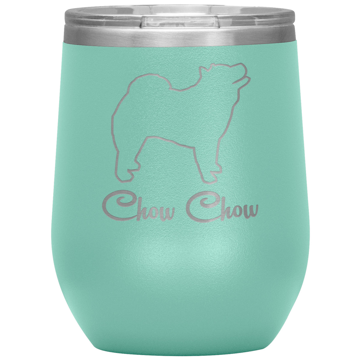 Chow Chow Dog Outlined Silhouette 12oz Wine Insulated Tumbler