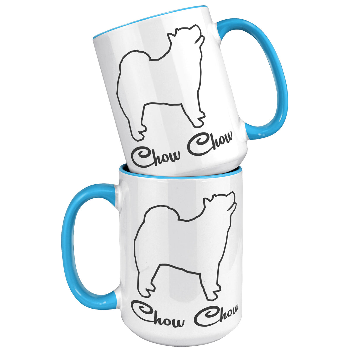 Chow Chow Dog Outlined Silhouette 15oz Accent Mug