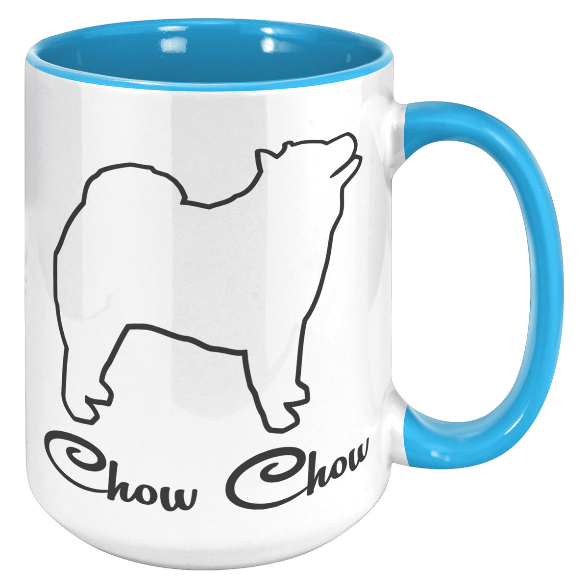 Chow Chow Dog Outlined Silhouette 15oz Accent Mug