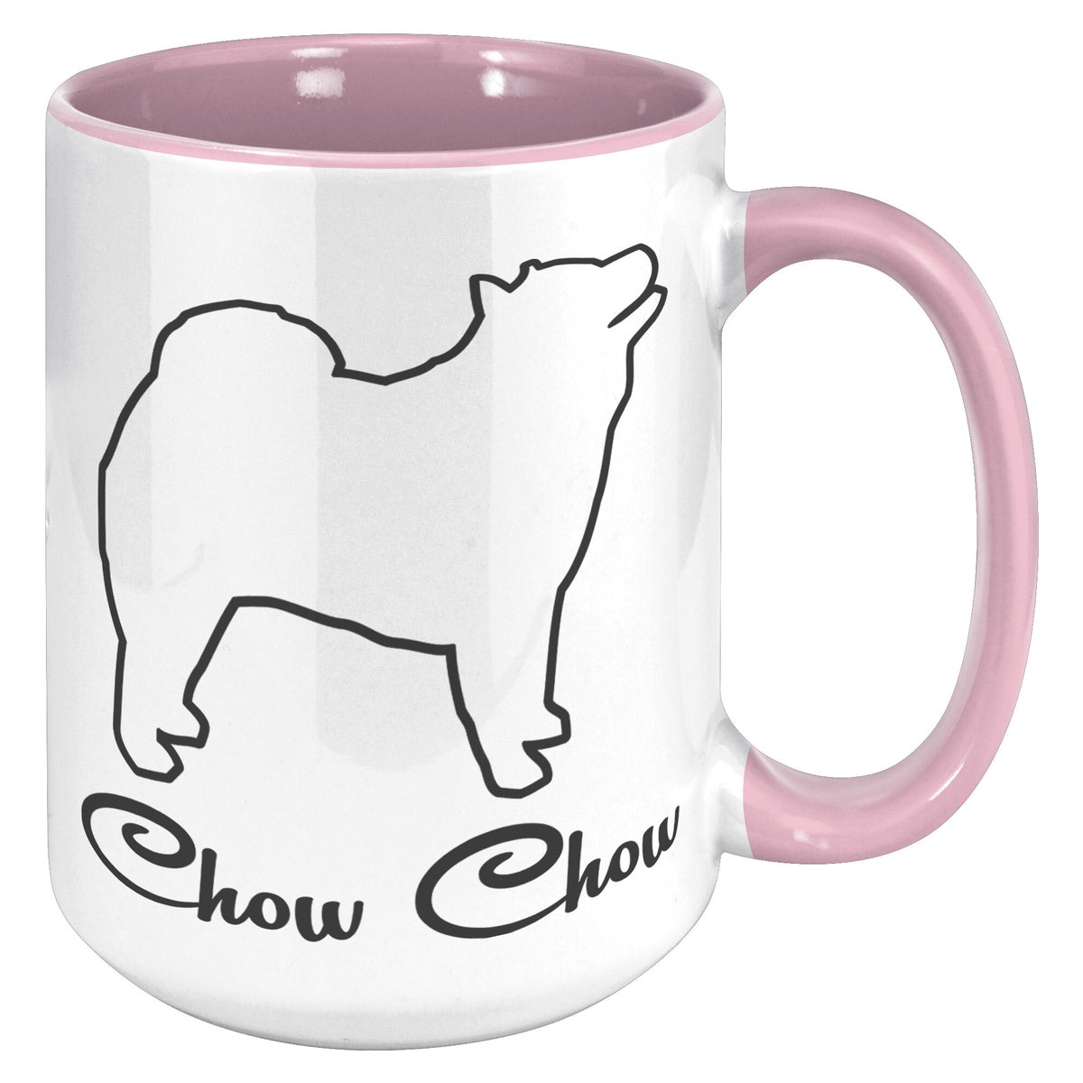 Chow Chow Dog Outlined Silhouette 15oz Accent Mug