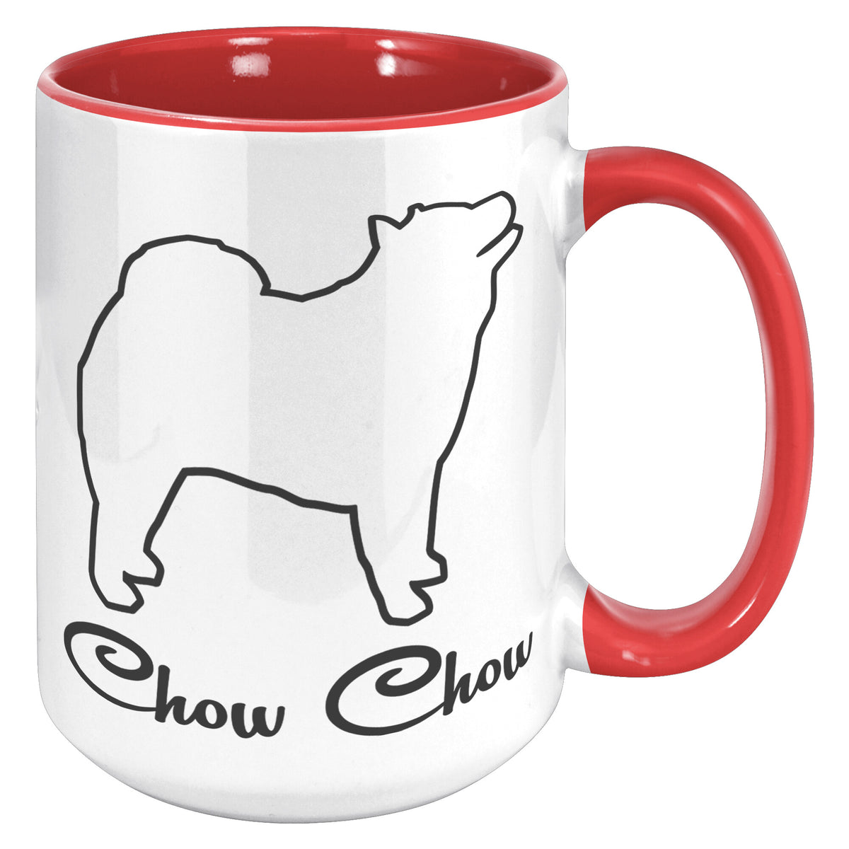 Chow Chow Dog Outlined Silhouette 15oz Accent Mug