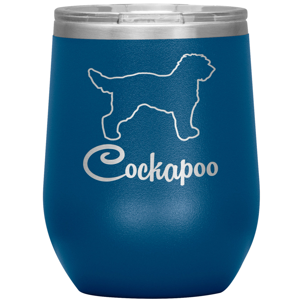 Cockapoo Dog Outlined Silhouette 12oz Wine Insulated Tumbler
