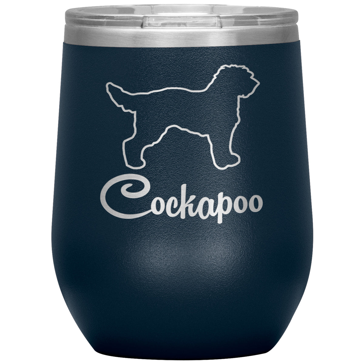 Cockapoo Dog Outlined Silhouette 12oz Wine Insulated Tumbler