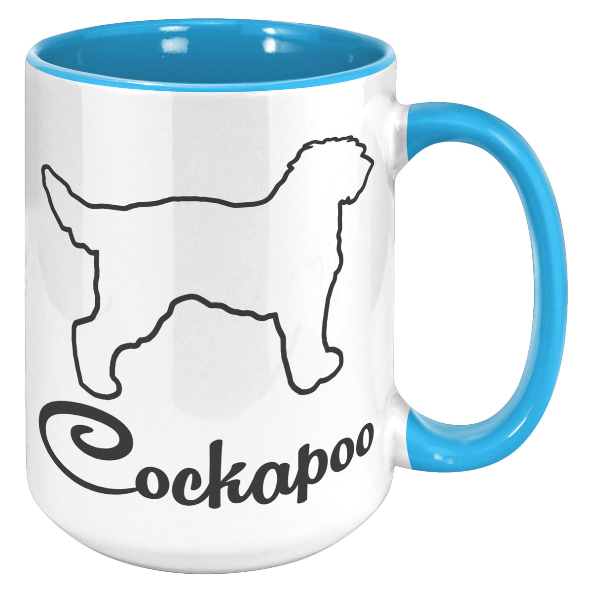 Cockapoo Dog Outlined Silhouette 15oz Accent Mug