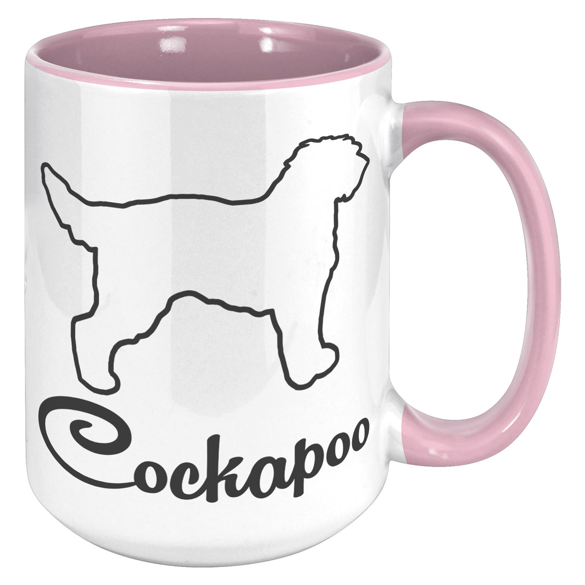 Cockapoo Dog Outlined Silhouette 15oz Accent Mug