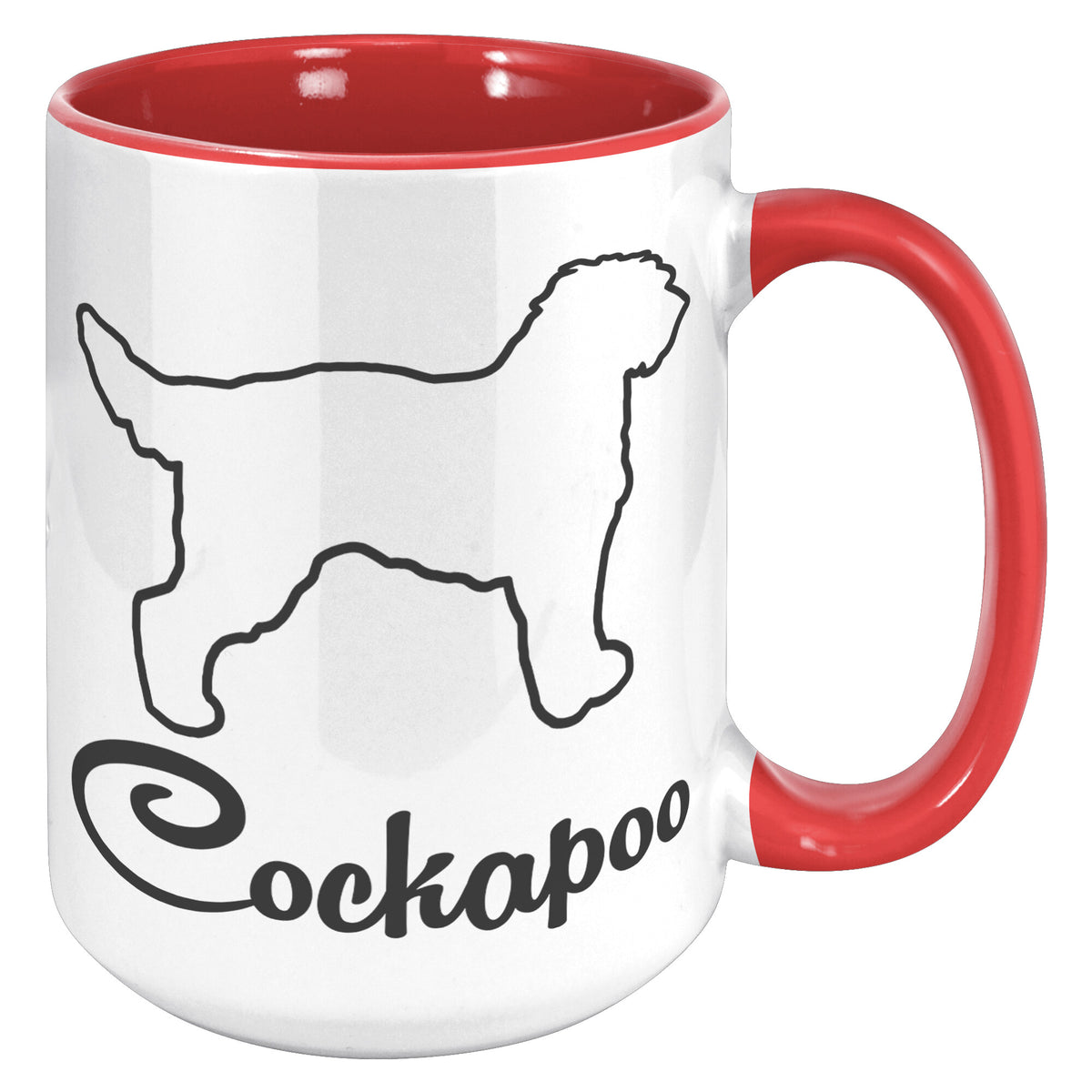 Cockapoo Dog Outlined Silhouette 15oz Accent Mug