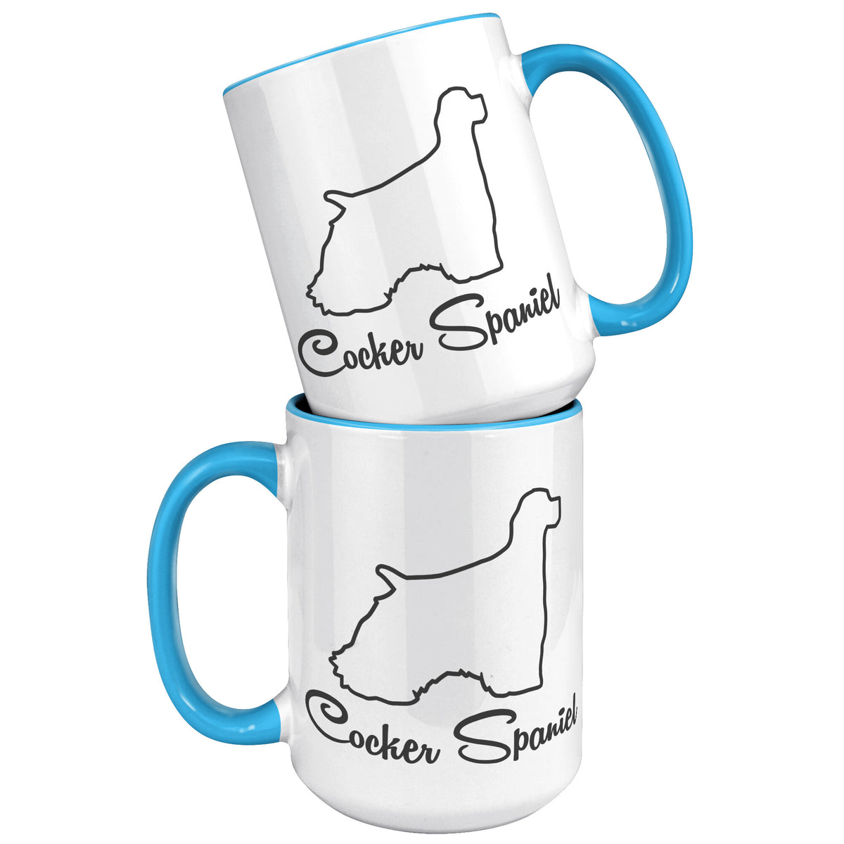Cocker Spaniel Dog Outlined Silhouette 15oz Accent Mug