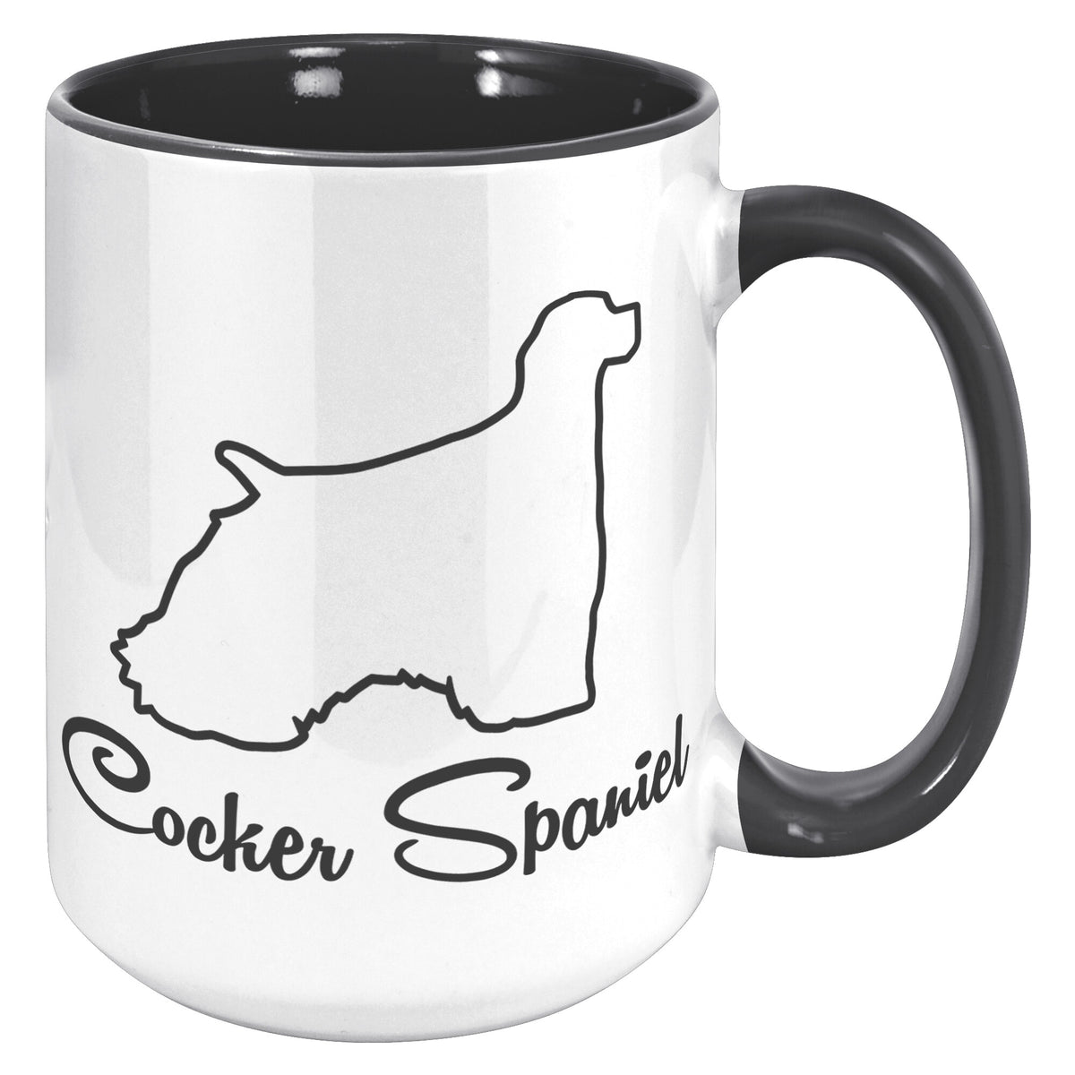 Cocker Spaniel Dog Outlined Silhouette 15oz Accent Mug