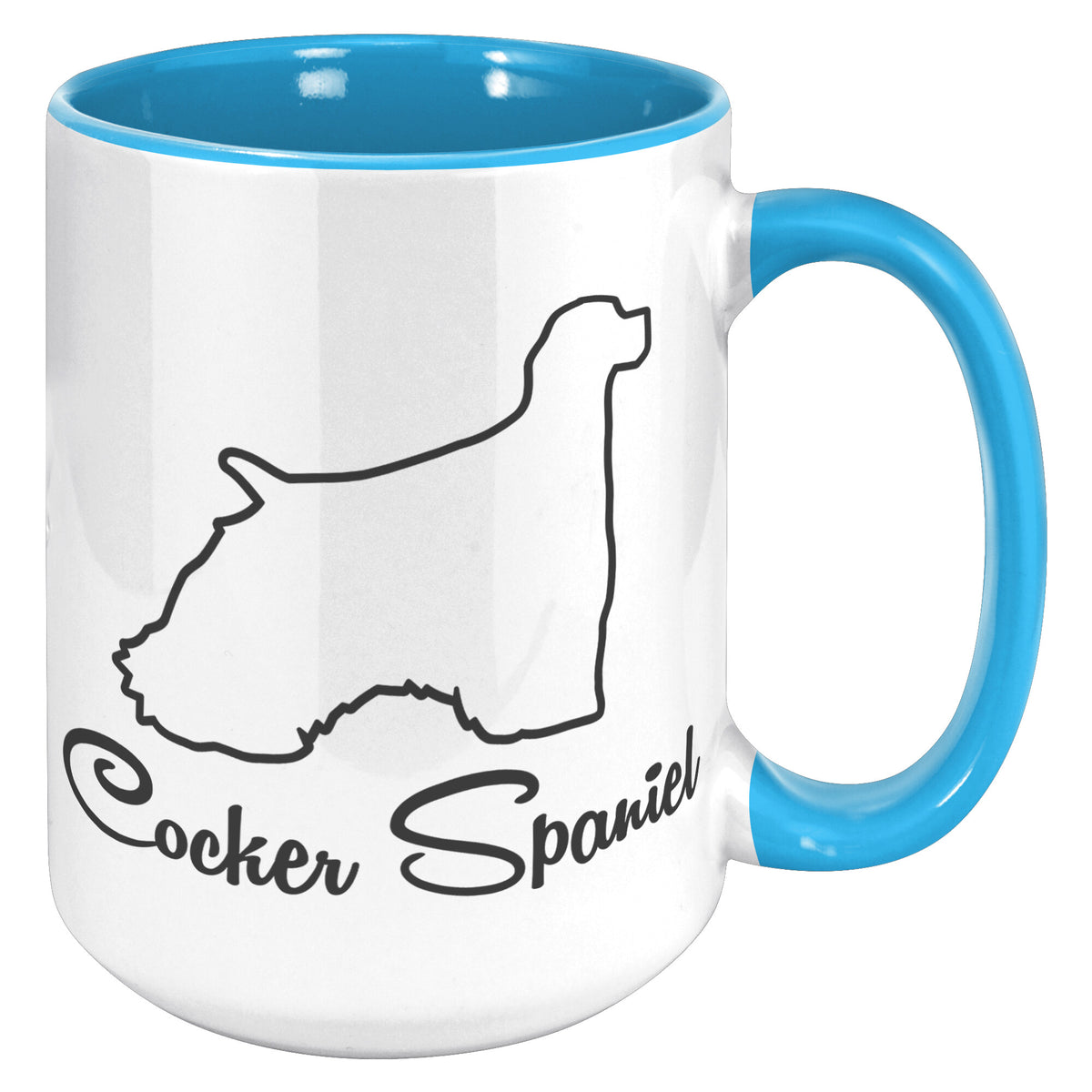 Cocker Spaniel Dog Outlined Silhouette 15oz Accent Mug