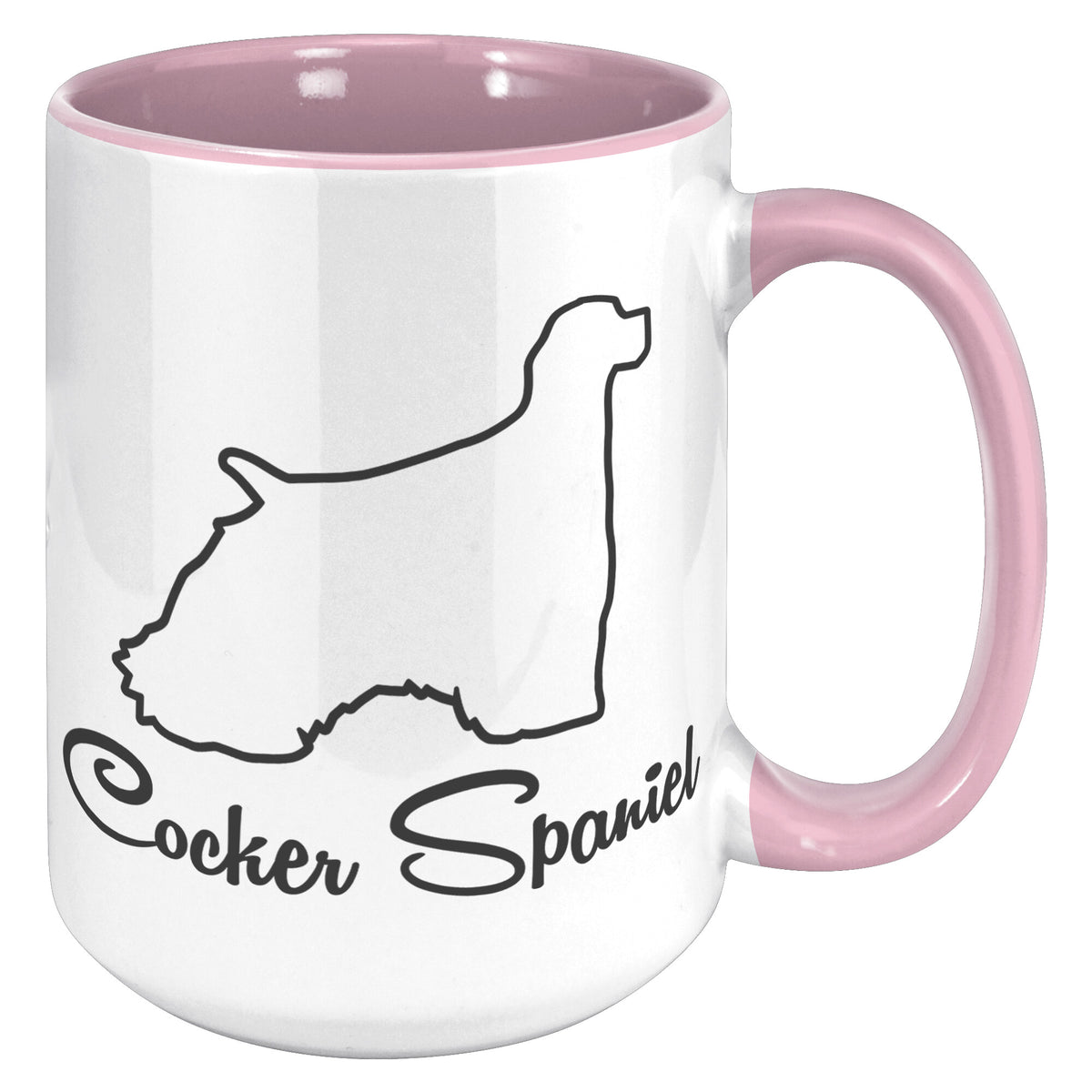 Cocker Spaniel Dog Outlined Silhouette 15oz Accent Mug