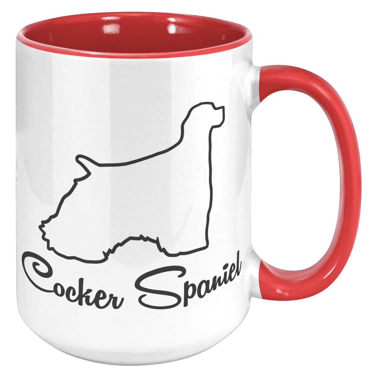 Cocker Spaniel Dog Outlined Silhouette 15oz Accent Mug
