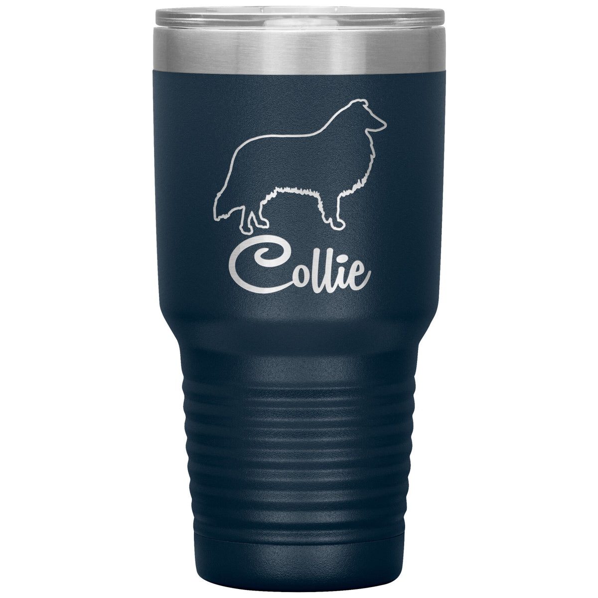 Collie Dog Outlined Silhouette 30oz Insulated Tumbler