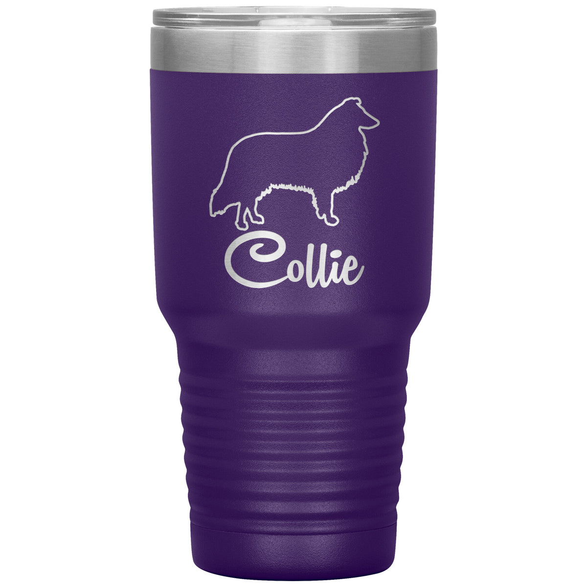 Collie Dog Outlined Silhouette 30oz Insulated Tumbler