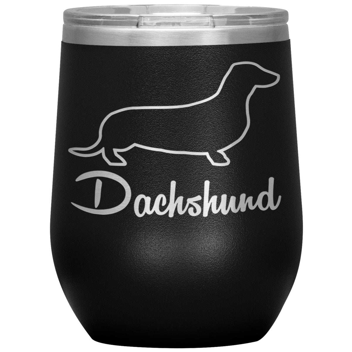Dachshund Dog Outlined Silhouette 12oz Wine Insulated Tumbler