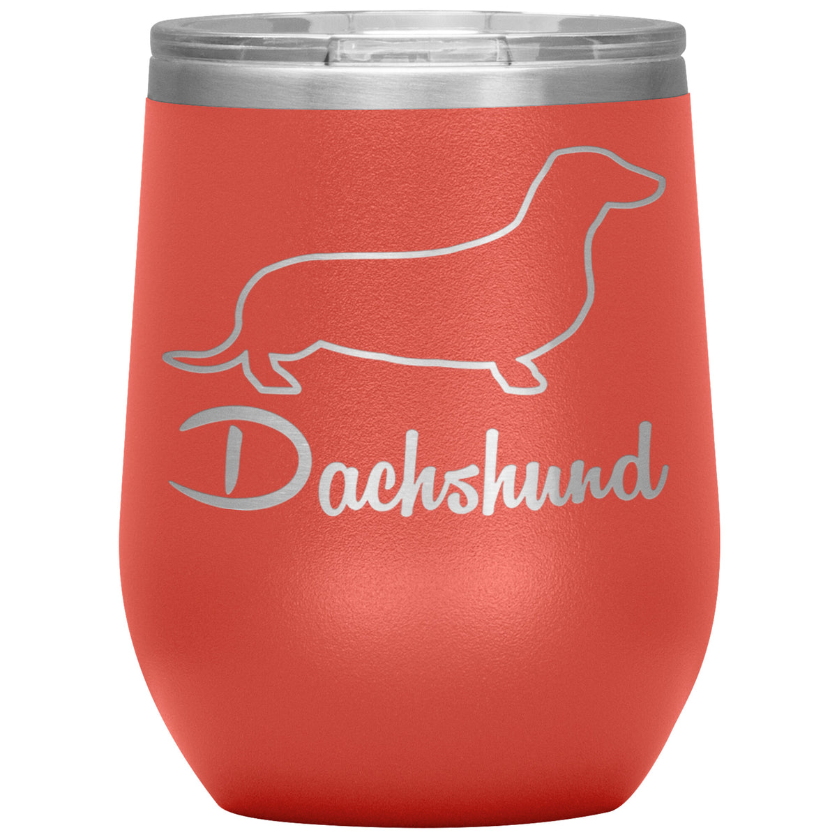 Dachshund Dog Outlined Silhouette 12oz Wine Insulated Tumbler