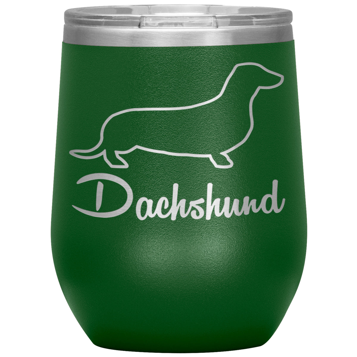 Dachshund Dog Outlined Silhouette 12oz Wine Insulated Tumbler
