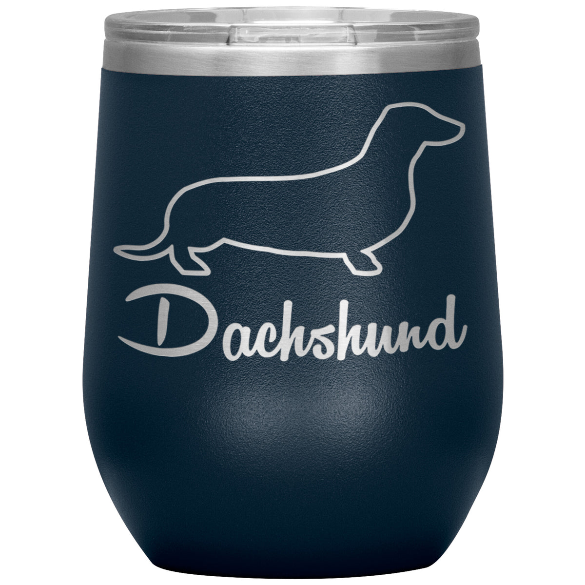 Dachshund Dog Outlined Silhouette 12oz Wine Insulated Tumbler