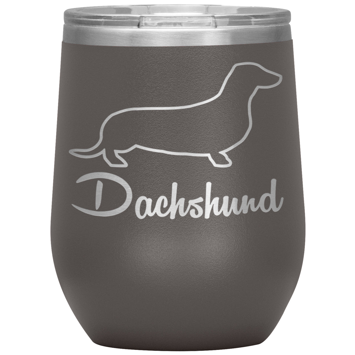 Dachshund Dog Outlined Silhouette 12oz Wine Insulated Tumbler