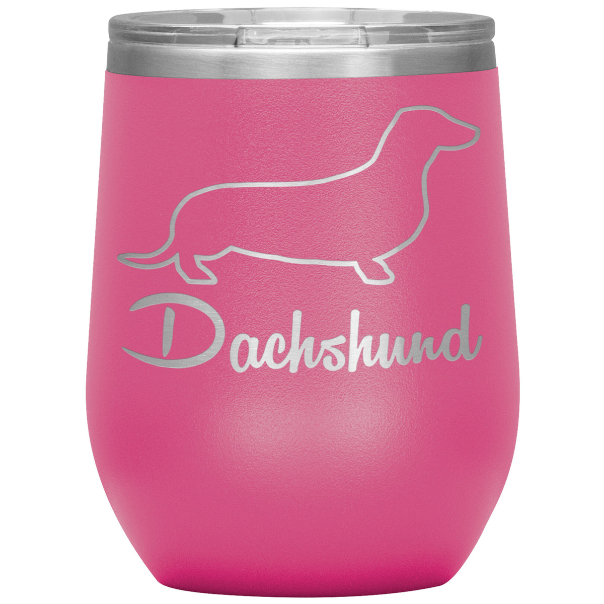 Dachshund Dog Outlined Silhouette 12oz Wine Insulated Tumbler