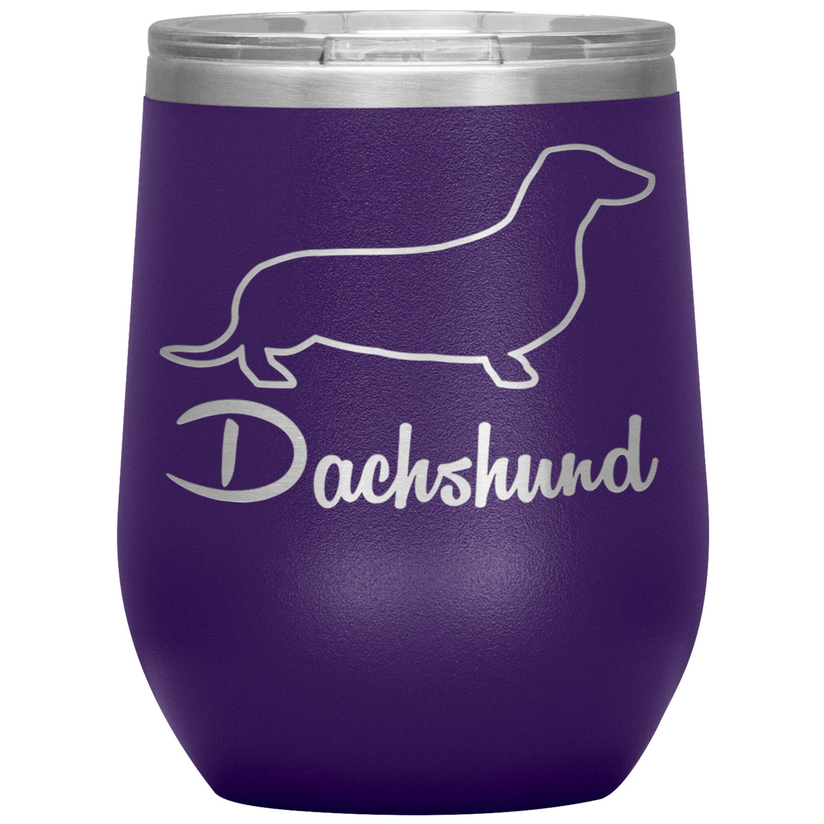 Dachshund Dog Outlined Silhouette 12oz Wine Insulated Tumbler