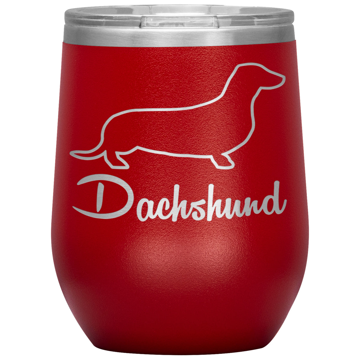 Dachshund Dog Outlined Silhouette 12oz Wine Insulated Tumbler